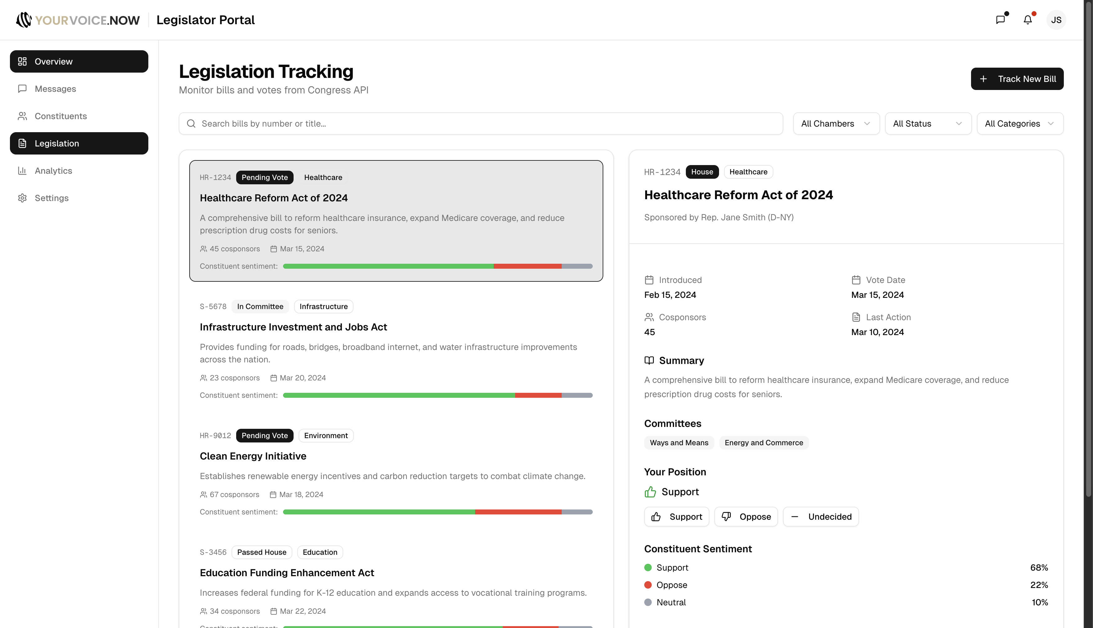 Legislator Portal Screenshot 3