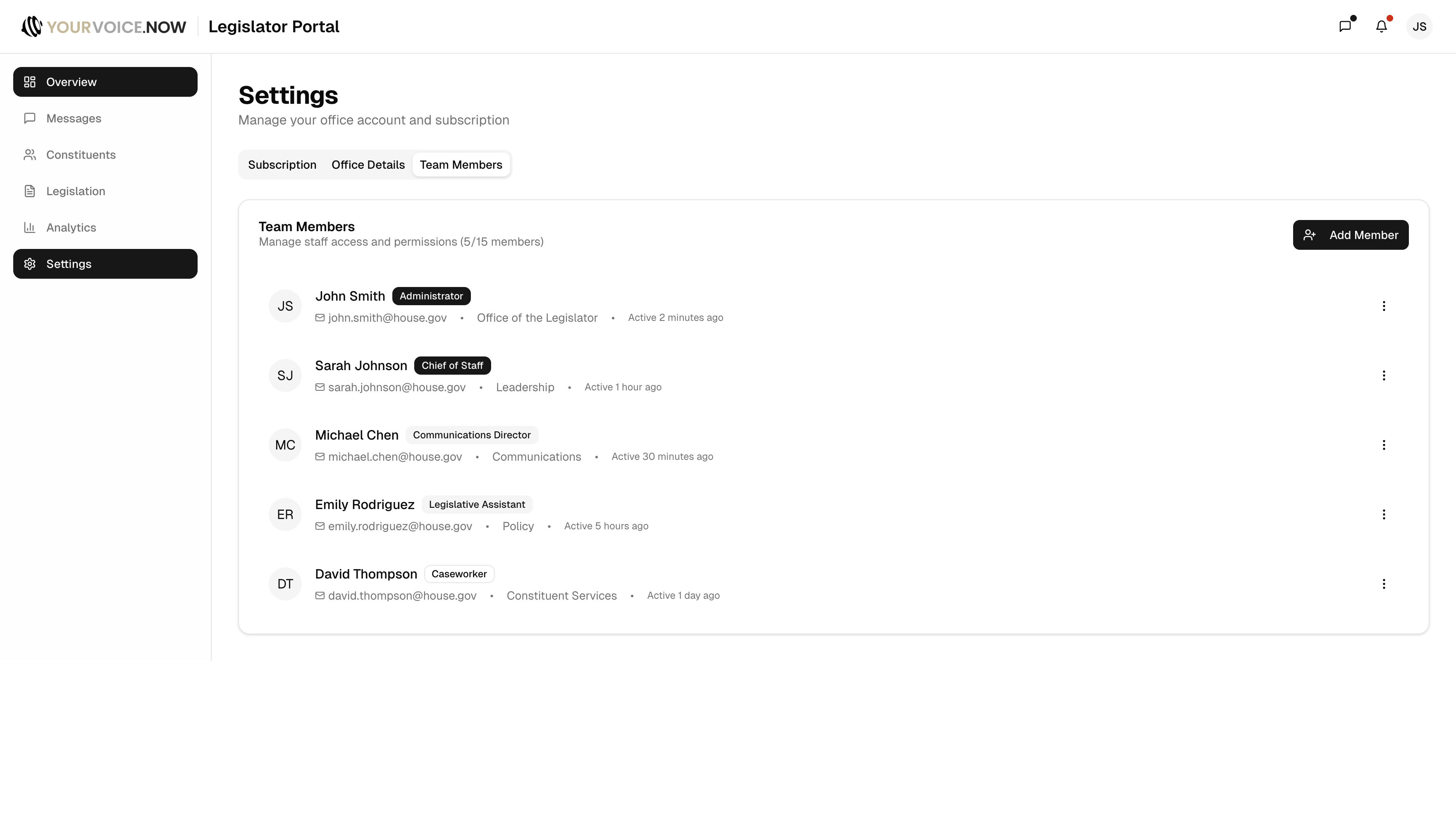 Legislator Portal Screenshot 4